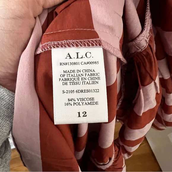 A.L.C Laurel Striped Midi Sundress In Rust and Lavender - Picture 3 of 3